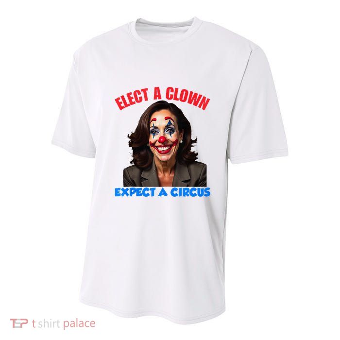 Elect A Clown Expect A Circus Kamala Lets Go Brenda Youth Performance Sprint T-Shirt
