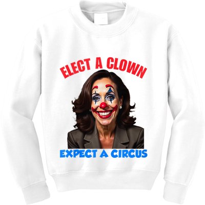 Elect A Clown Expect A Circus Kamala Lets Go Brenda Kids Sweatshirt