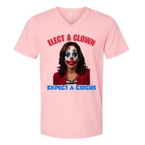 Elect A Clown Expect A Circus Kamala LetS Go Brenda V-Neck T-Shirt