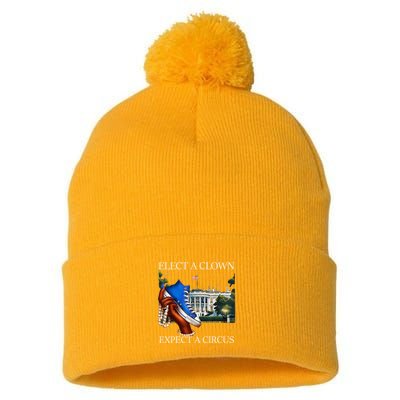 Elect A Clown Expect A Circus Election Kamala Harris Pom Pom 12in Knit Beanie