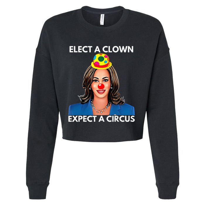 Elect A Clown Expect A Circus Kamala Harris Cropped Pullover Crew