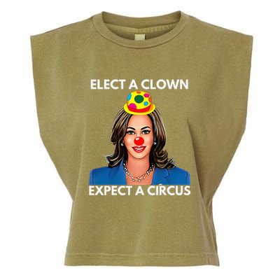 Elect A Clown Expect A Circus Kamala Harris Garment-Dyed Women's Muscle Tee
