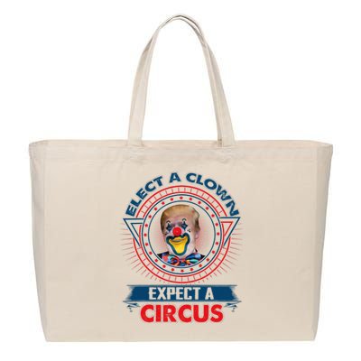 Elect A Clown Expect A Circus Funny Antitrump Cotton Canvas Jumbo Tote