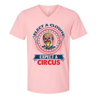 Elect A Clown Expect A Circus Funny Antitrump V-Neck T-Shirt