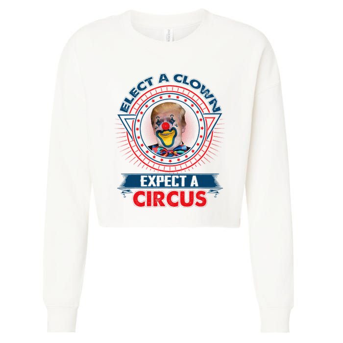 Elect A Clown Expect A Circus Funny Antitrump Cropped Pullover Crew