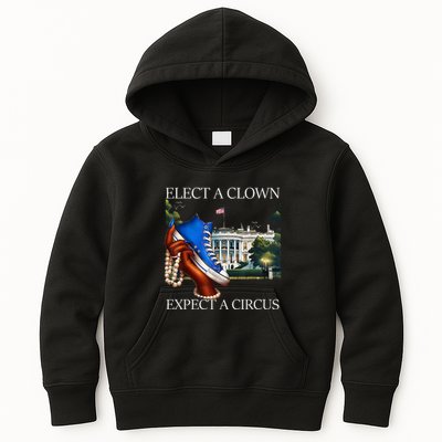 Elect A Clown Expect A Circus Funny Election Kamala Harris Kids Hoodie