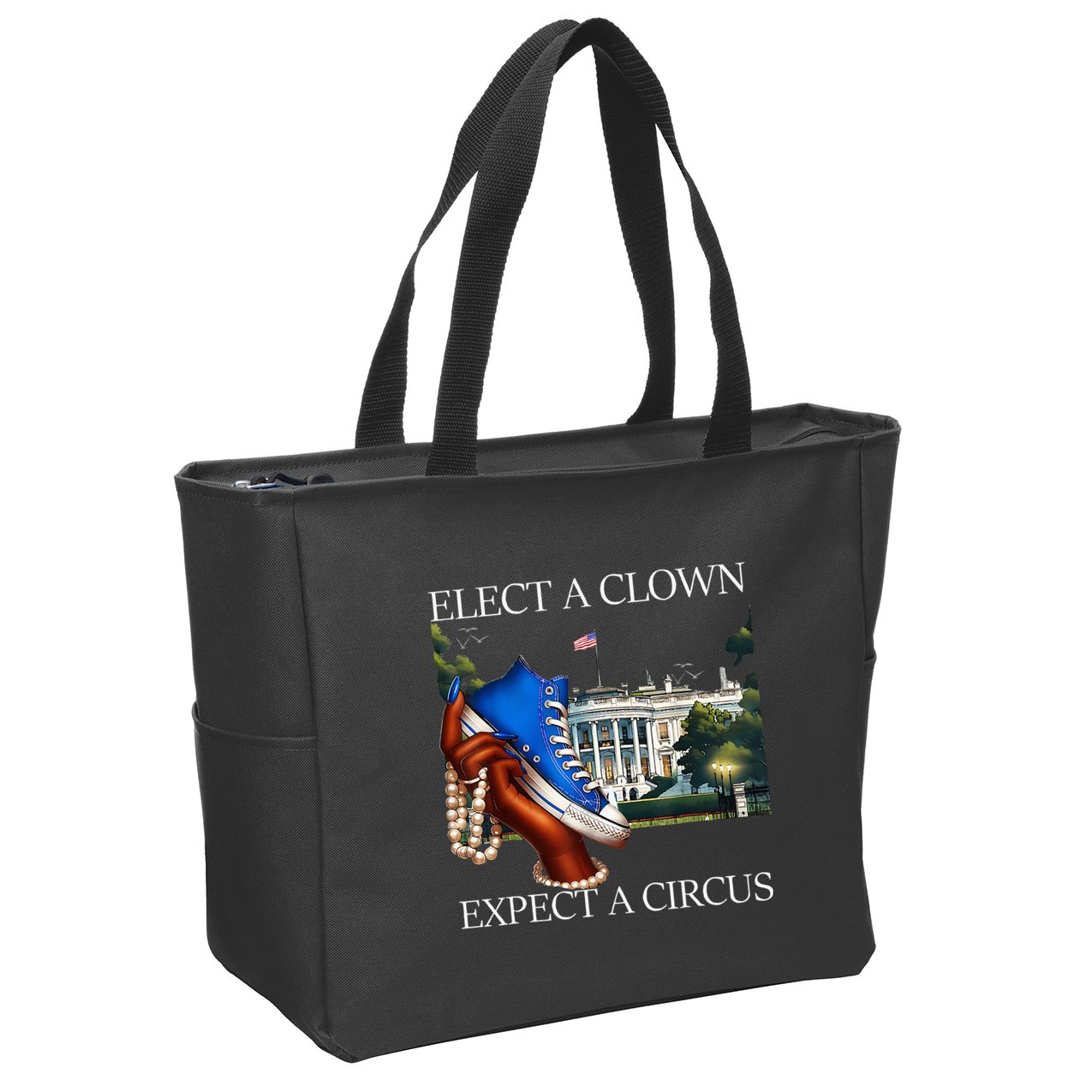 Elect A Clown Expect A Circus Funny Election Kamala Harris Zip Tote Bag