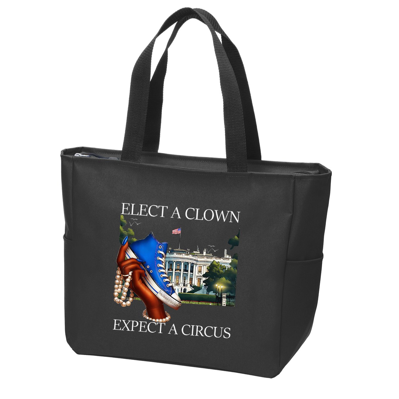 Elect A Clown Expect A Circus Funny Election Kamala Harris Zip Tote Bag