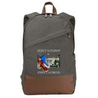 Elect A Clown Expect A Circus Funny Election Kamala Harris Cotton Canvas Backpack