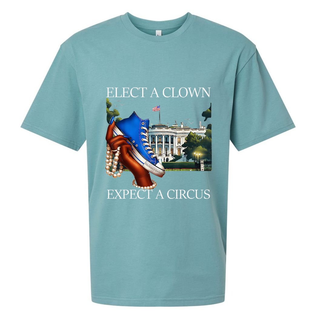 Elect A Clown Expect A Circus Funny Election Kamala Harris Sueded Cloud Jersey T-Shirt