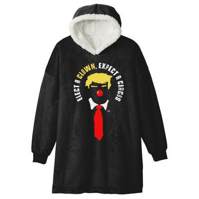 Elect A Clown Expect A Circus Funny Anti Trump Graphic Hooded Wearable Blanket