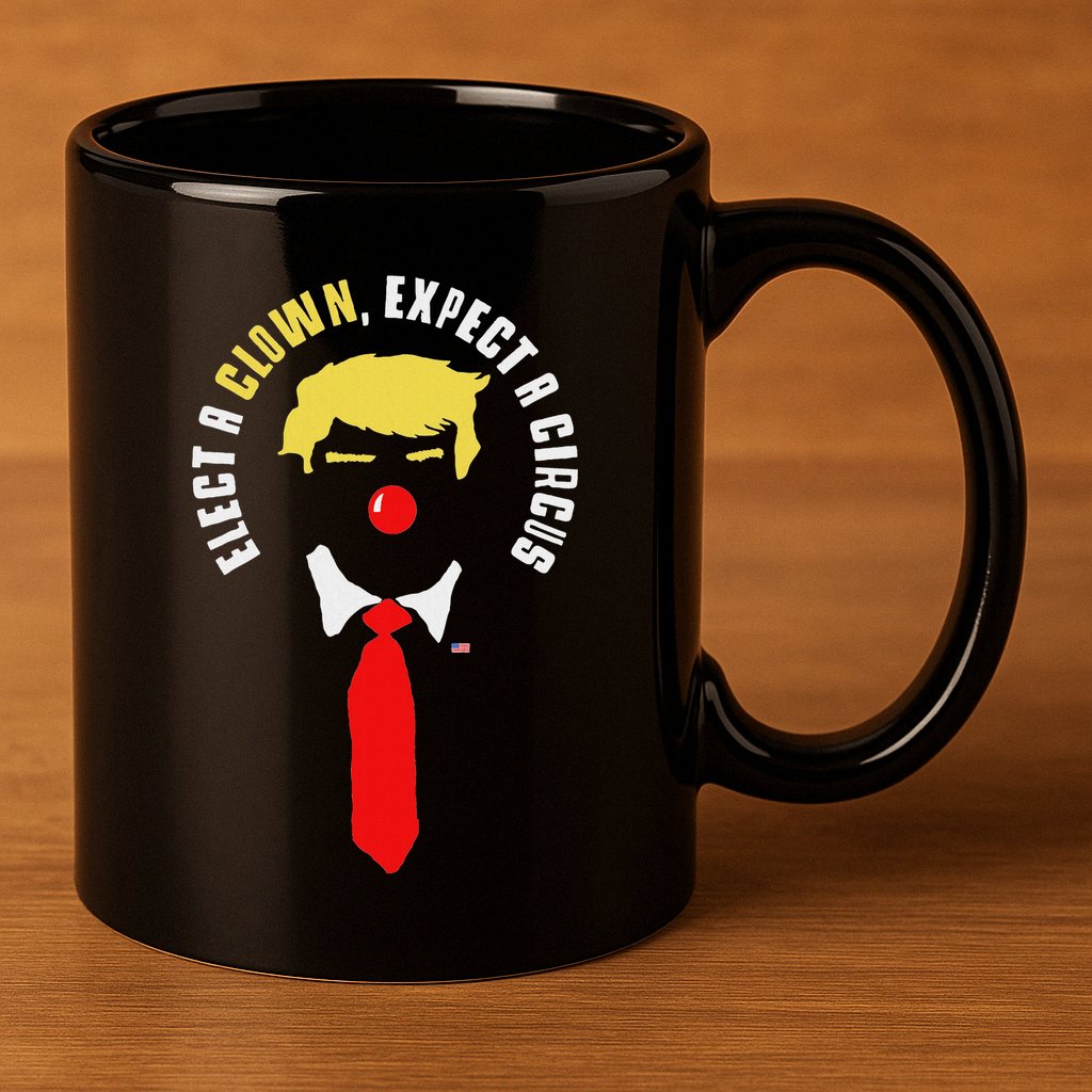 Elect A Clown Expect A Circus Funny Anti Trump Graphic 11oz C Handle Ceramic Mug