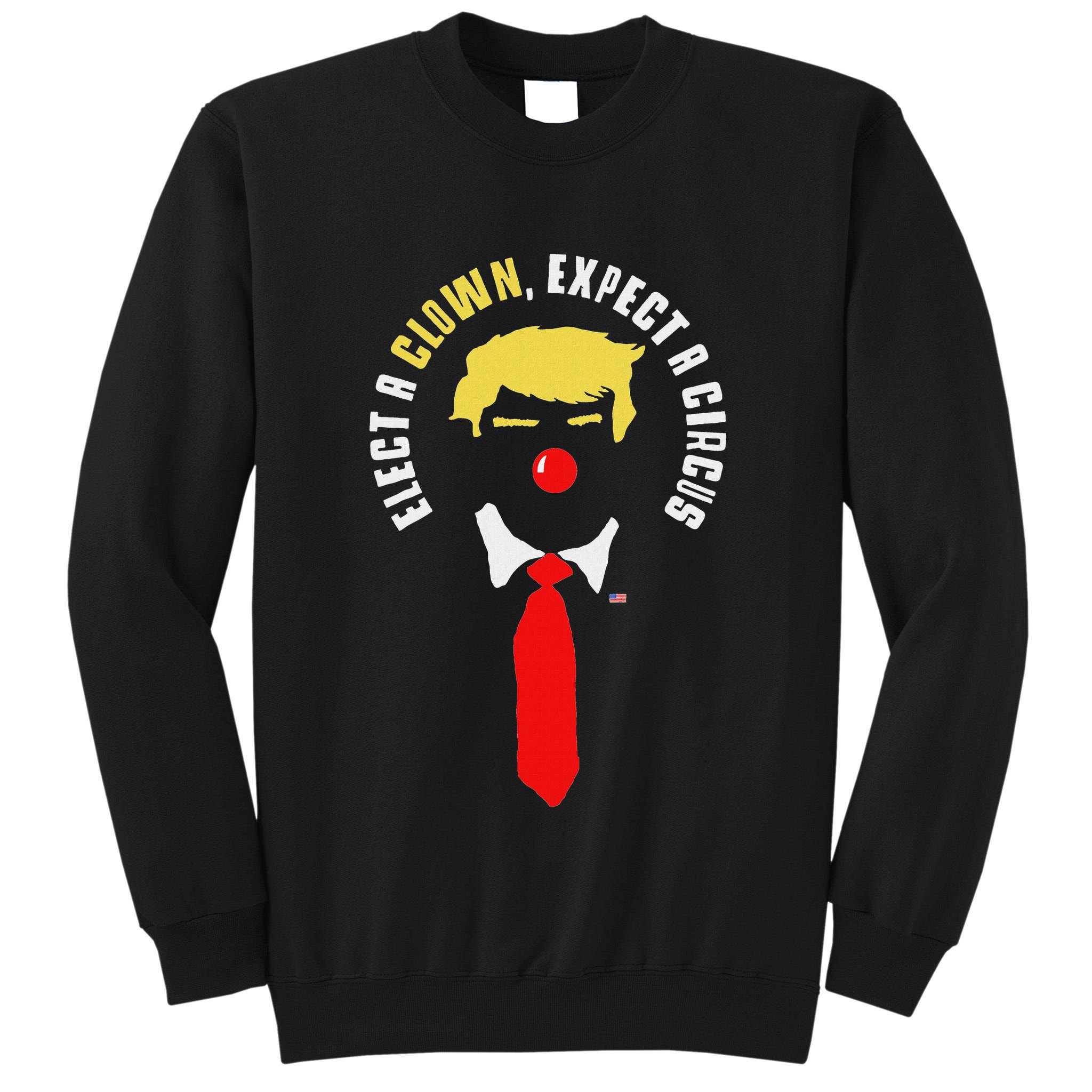 Elect A Clown Expect A Circus Funny Anti Trump Graphic Tall Sweatshirt
