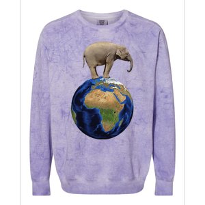 Elephant Animal Conservation Earth Day Planet Nature Colorblast Crewneck Sweatshirt