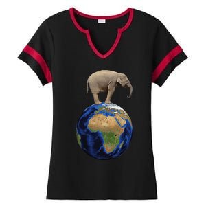 Elephant Animal Conservation Earth Day Planet Nature Ladies Halftime Notch Neck Tee