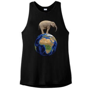 Elephant Animal Conservation Earth Day Planet Nature Ladies PosiCharge Tri-Blend Wicking Tank