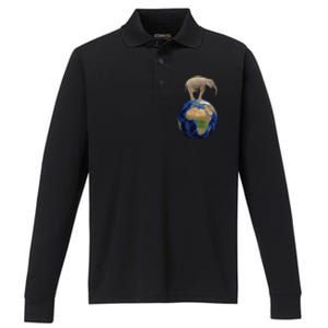 Elephant Animal Conservation Earth Day Planet Nature Performance Long Sleeve Polo