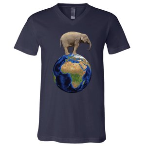 Elephant Animal Conservation Earth Day Planet Nature V-Neck T-Shirt