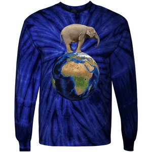 Elephant Animal Conservation Earth Day Planet Nature Tie-Dye Long Sleeve Shirt