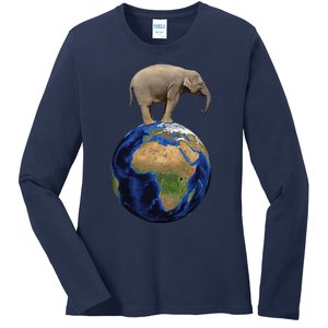 Elephant Animal Conservation Earth Day Planet Nature Ladies Long Sleeve Shirt