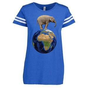 Elephant Animal Conservation Earth Day Planet Nature Enza Ladies Jersey Football T-Shirt