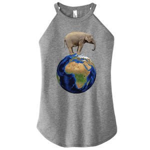 Elephant Animal Conservation Earth Day Planet Nature Women's Perfect Tri Rocker Tank