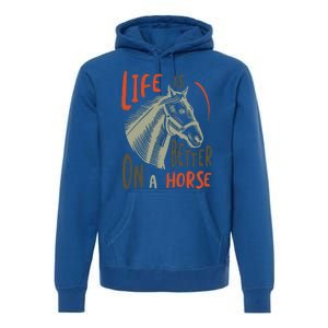 Equestrian And Cow Saying For Horse Lover Gift Premium Hoodie