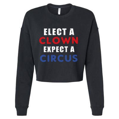 Elect A Clown Expect A Circus Design Anti Trump Cropped Pullover Crew