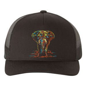 Elephant Abstract Colorful Print Elefante Yupoong Adult 5-Panel Trucker Hat