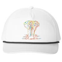 Elephant Abstract Colorful Print Elefante Snapback Five-Panel Rope Hat