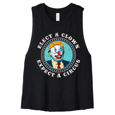 Elect A Clown Expect A Circus T Anti Trump Women's Racerback Cropped Tank