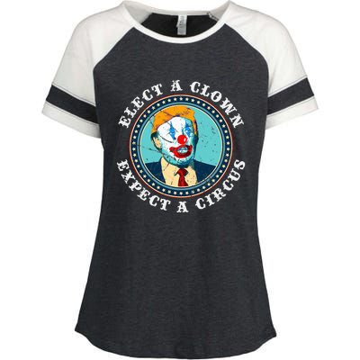 Elect A Clown Expect A Circus T Anti Trump Enza Ladies Jersey Colorblock Tee