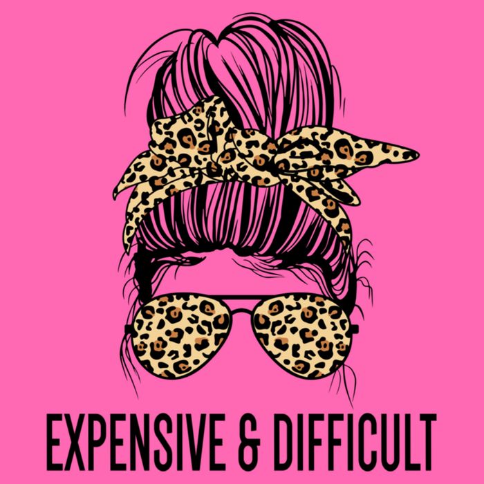 Expensive And Difficult Funny Bougie Bougee Messy Bun Cool Gift Stripe Pom Pom Beanie