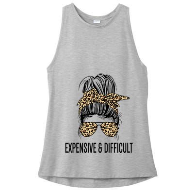 Expensive And Difficult Funny Bougie Bougee Messy Bun Cool Gift Ladies PosiCharge Tri-Blend Wicking Tank