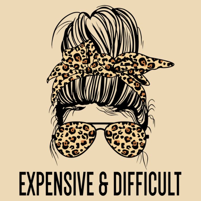 Expensive And Difficult Funny Bougie Bougee Messy Bun Cool Gift Zip Tote Bag