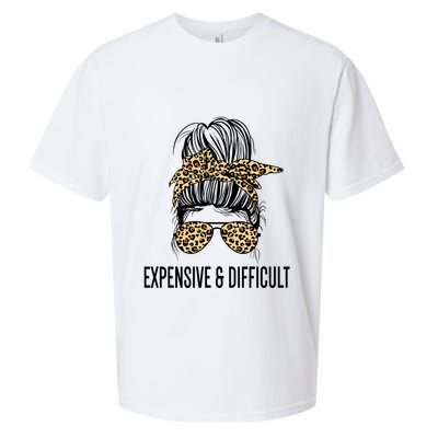 Expensive And Difficult Funny Bougie Bougee Messy Bun Cool Gift Sueded Cloud Jersey T-Shirt