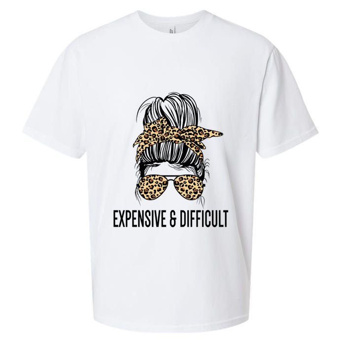 Expensive And Difficult Funny Bougie Bougee Messy Bun Cool Gift Sueded Cloud Jersey T-Shirt