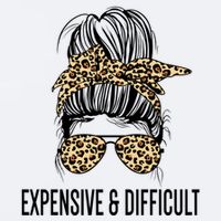 Expensive And Difficult Funny Bougie Bougee Messy Bun Cool Gift Sueded Cloud Jersey T-Shirt