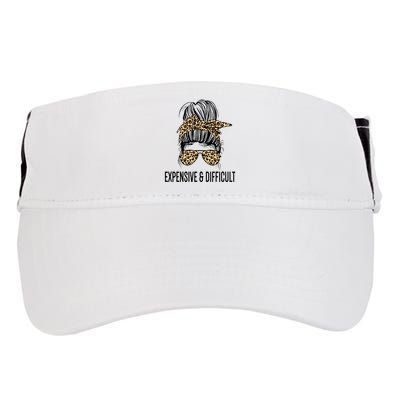 Expensive And Difficult Funny Bougie Bougee Messy Bun Cool Gift Adult Drive Performance Visor