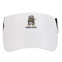 Expensive And Difficult Funny Bougie Bougee Messy Bun Cool Gift Adult Drive Performance Visor