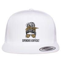 Expensive And Difficult Funny Bougie Bougee Messy Bun Cool Gift Flat Bill Trucker Hat