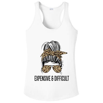 Expensive And Difficult Funny Bougie Bougee Messy Bun Cool Gift Ladies PosiCharge Competitor Racerback Tank