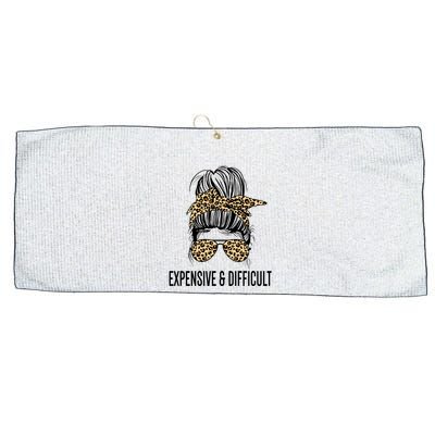 Expensive And Difficult Funny Bougie Bougee Messy Bun Cool Gift Large Microfiber Waffle Golf Towel