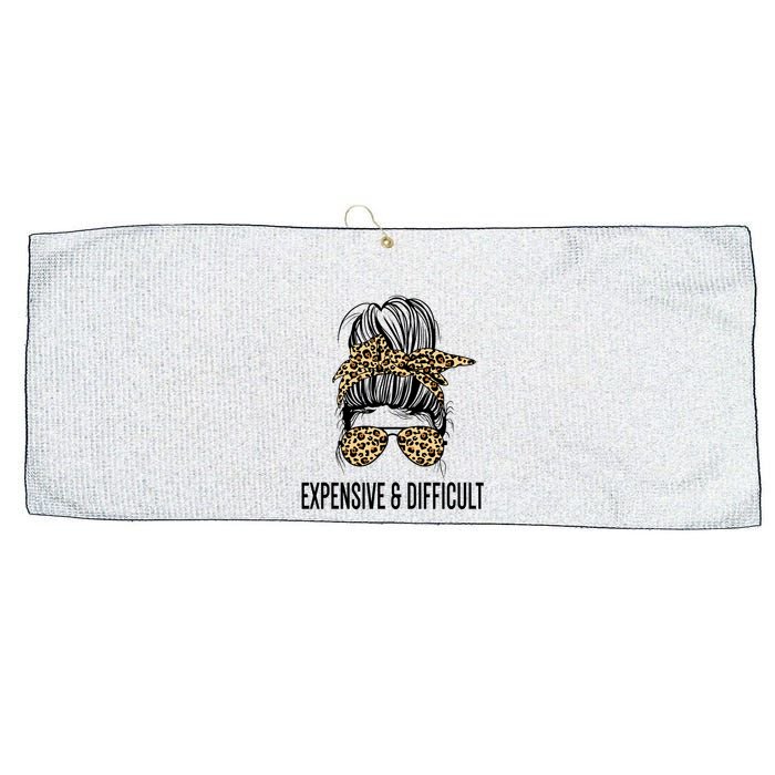 Expensive And Difficult Funny Bougie Bougee Messy Bun Cool Gift Large Microfiber Waffle Golf Towel