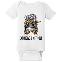 Expensive And Difficult Funny Bougie Bougee Messy Bun Cool Gift Baby Bodysuit