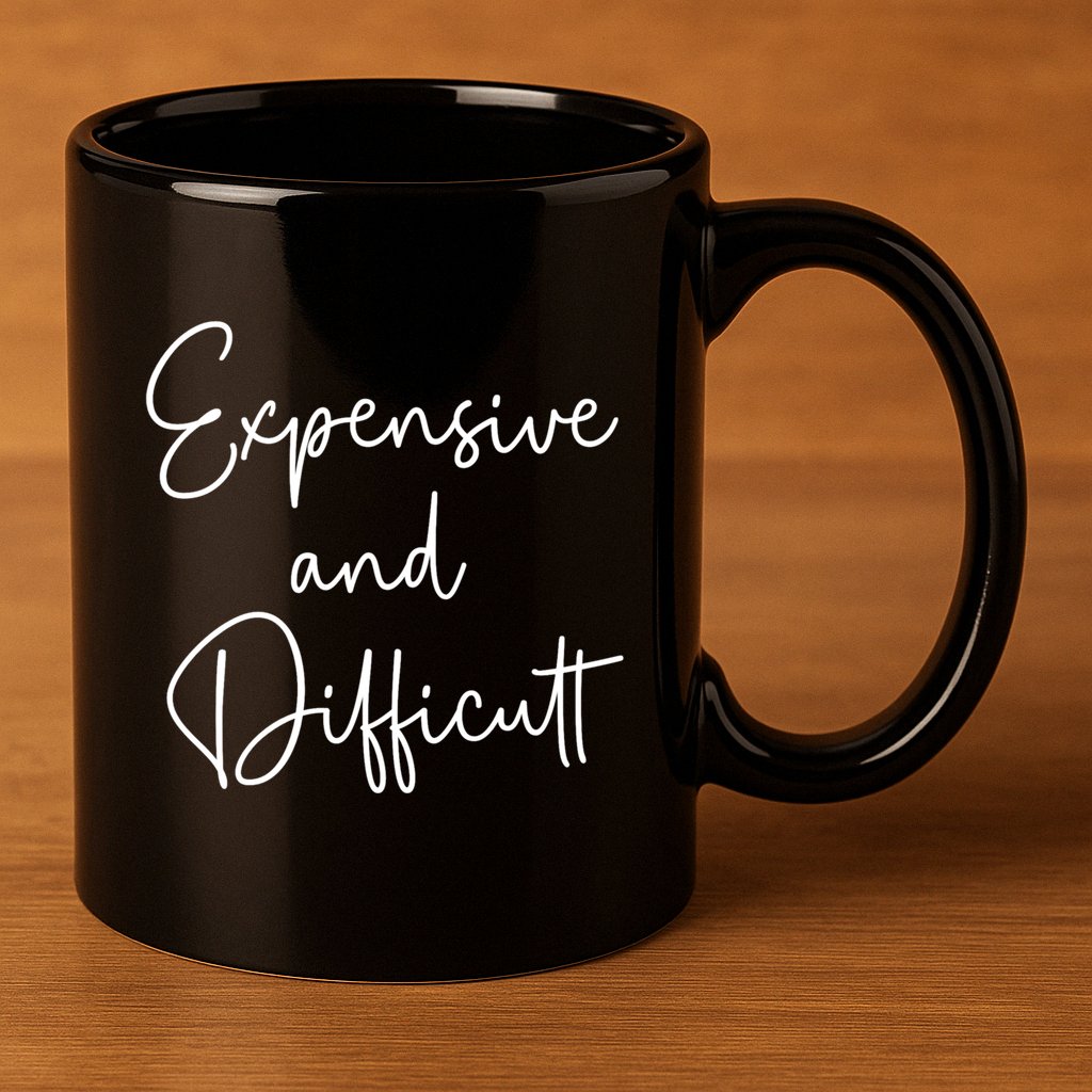 Expensive And Difficult Funny Bougie Bougee Gift 11oz C Handle Ceramic Mug