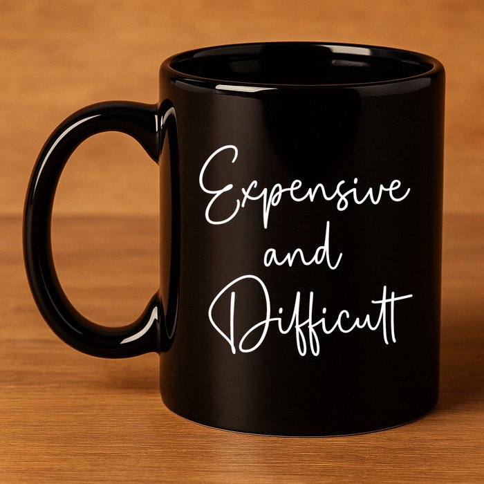 Expensive And Difficult Funny Bougie Bougee Gift 11oz C Handle Ceramic Mug