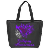 Epilepsy Awareness Day Epilepsy Butterfly Zip Tote Bag