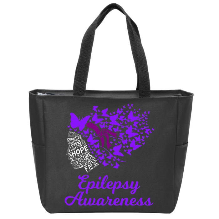 Epilepsy Awareness Day Epilepsy Butterfly Zip Tote Bag