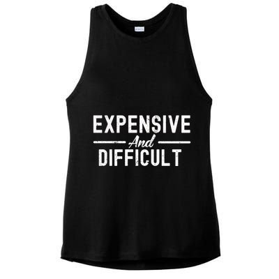 Expensive And Difficult Funny Mom Life Ladies PosiCharge Tri-Blend Wicking Tank